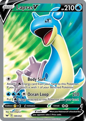 Lapras V (Full Art) SWSH01: Sword & Shield Base Set # 189/202 - Sweets and Geeks