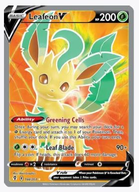 Leafeon V (Full Art) SWSH07: Evolving Skies # 166/203 - Sweets and Geeks