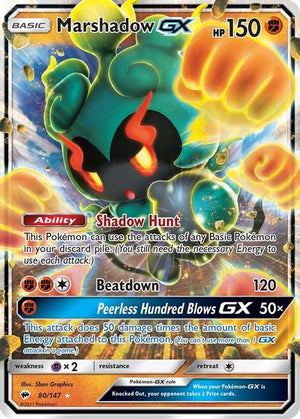 Marshadow GX SM - Burning Shadows # 80/147 - Sweets and Geeks