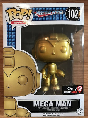 Funko POP! Games: Mega Man- Mega Man (Gold) (Game Stop Exclusive) #102 - Sweets and Geeks