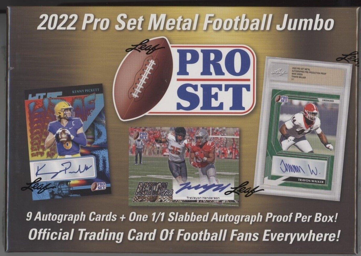 2022 Leaf Pro Set Metal Football Jumbo Hobby Box Sweets and Geeks