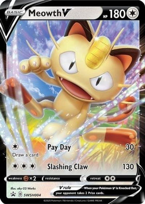 Meowth V - SWSH004 SWSH: Sword & Shield Promo Cards # SWSH004 - Sweets and Geeks