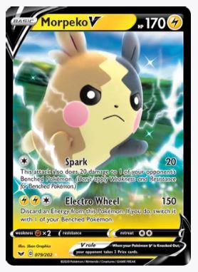 Morpeko V SWSH01: Sword & Shield Base Set # 079/202 - Sweets and Geeks