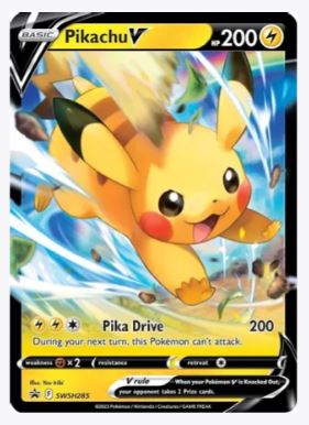 Pikachu V - SWSH285 SWSH: Sword & Shield Promo Cards	# SWSH285 - Sweets and Geeks