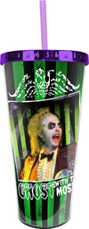 Beetlejuice Foil Cup with Straw - Sweets and Geeks