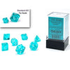 Chessex Translucent Mini Polyhedral 7 Die Set Teal/White - Sweets and Geeks