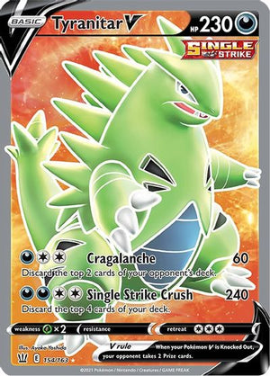 Tyranitar V (Full Art) SWSH05: Battle Styles # 154/163 - Sweets and Geeks