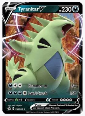 Tyranitar V SWSH08: Fusion Strike # 158/264 - Sweets and Geeks