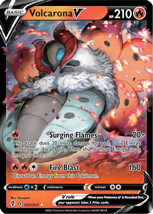 Volcarona V SWSH07: Evolving Skies # 021/203 - Sweets and Geeks