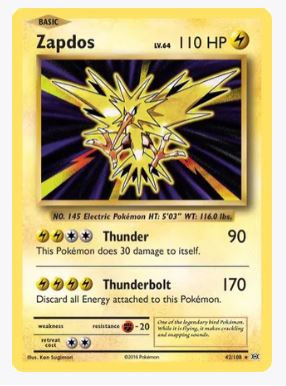 Zapdos XY - Evolutions # 42/108 - Sweets and Geeks